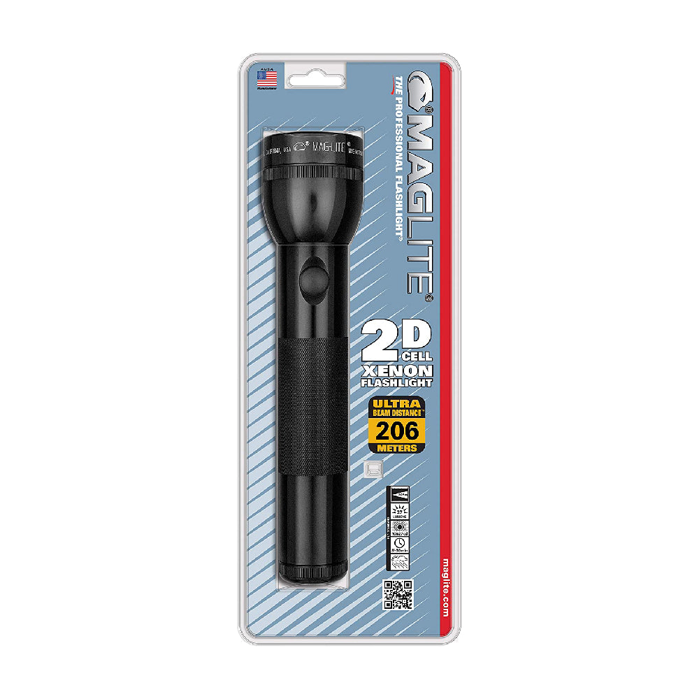 Maglite Heavy-Duty Incandescent 2-Cell D Flashlight, Black