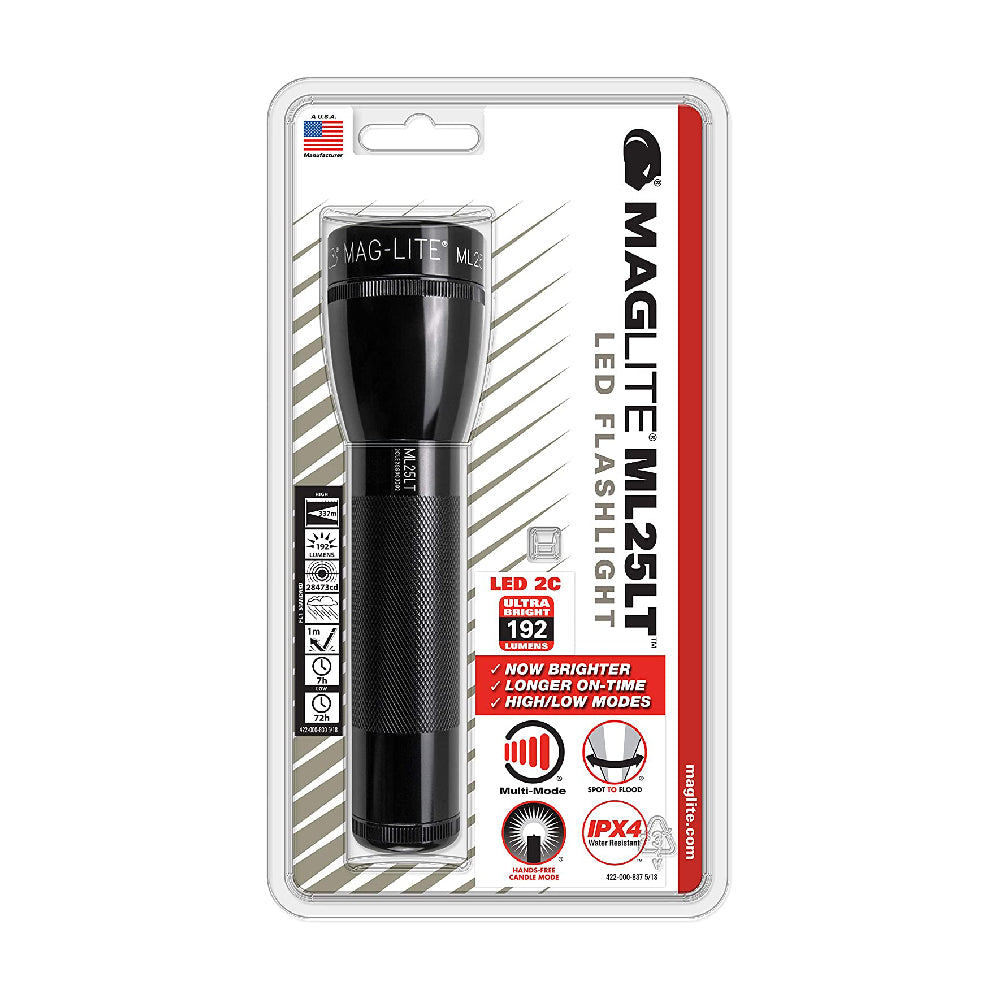Maglite ML25LT LED 2-Cell C Flashlight, Black