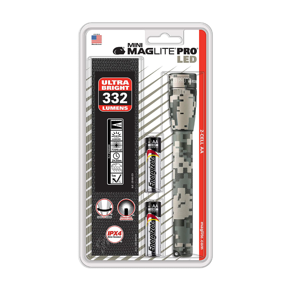 Maglite Mini PRO LED 2-Cell AA Flashlight Universal Camo Pattern