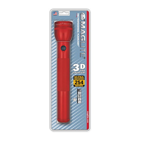 Maglite Heavy-Duty Incandescent 3-Cell D Flashlight, Red
